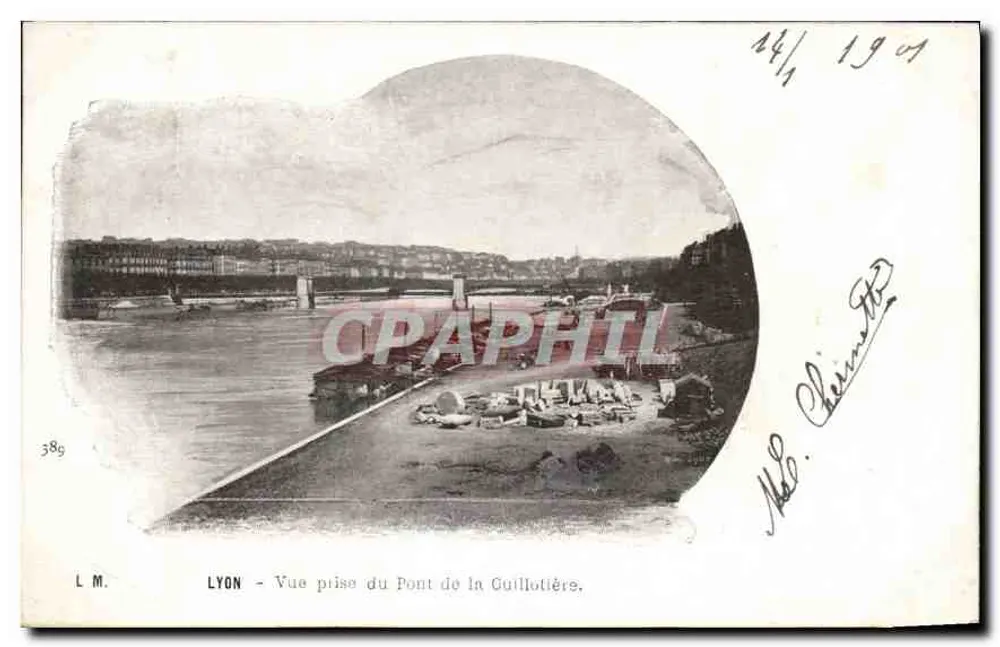 LYON - Ansicht vom Guillotière-Brücke — L.M. n°389 - Vorderseite