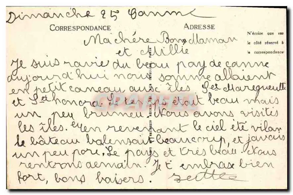 CANNES - Blick auf die Stadt und die Berge - SELECTA - Rückseite