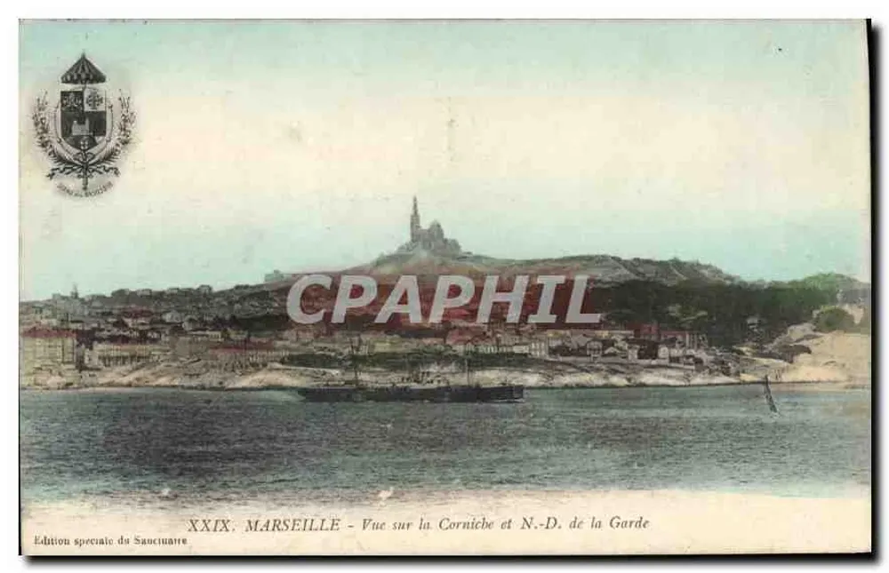 Marseille — Ansicht der Corniche und Notre-Dame de la Garde — Sonderausgabe von Sauciauare - Vorderseite
