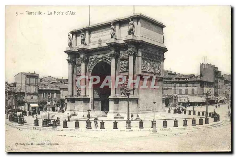 Marselha - A Porta de Aix — Fototipia R. Lacour Mazatia - Frente