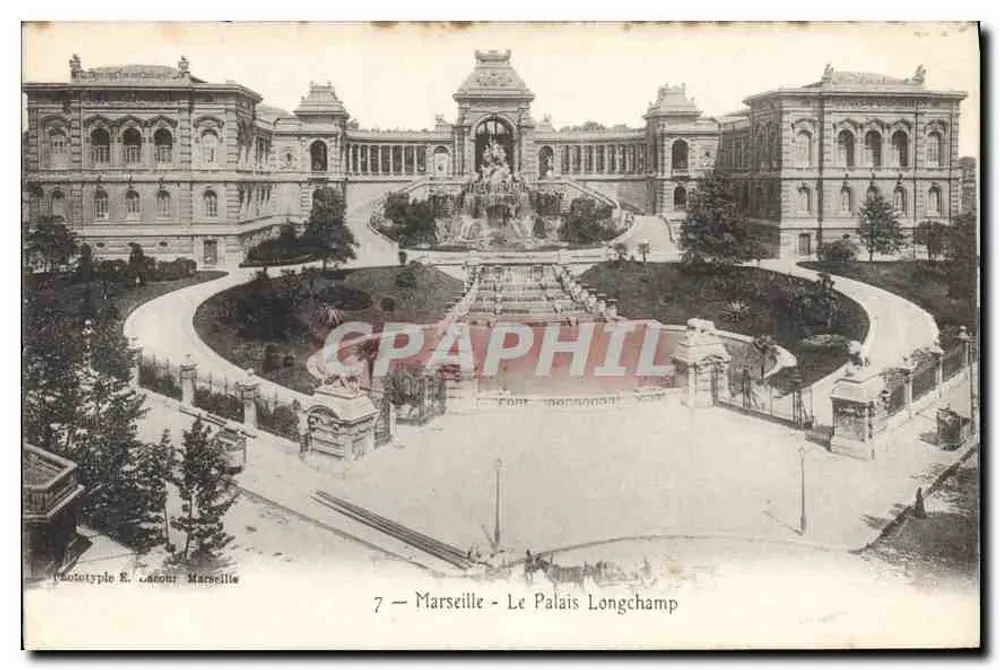 Marseille - O Palácio Longchamp — Fototipo E. Labour, Marseille, n°7 - Frente