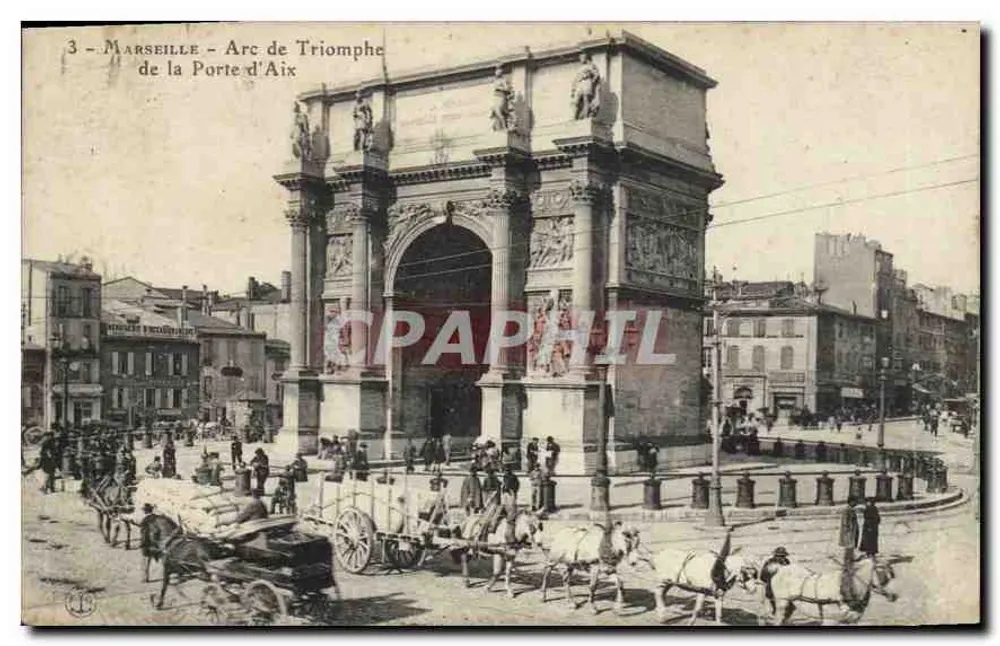 Marselha — Arco do Triunfo da Porta d'Aix — editor não visível - Frente