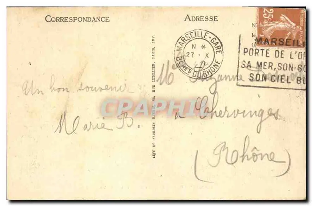Marseille — O Calçadão de Rive Neuve — LL - Verso