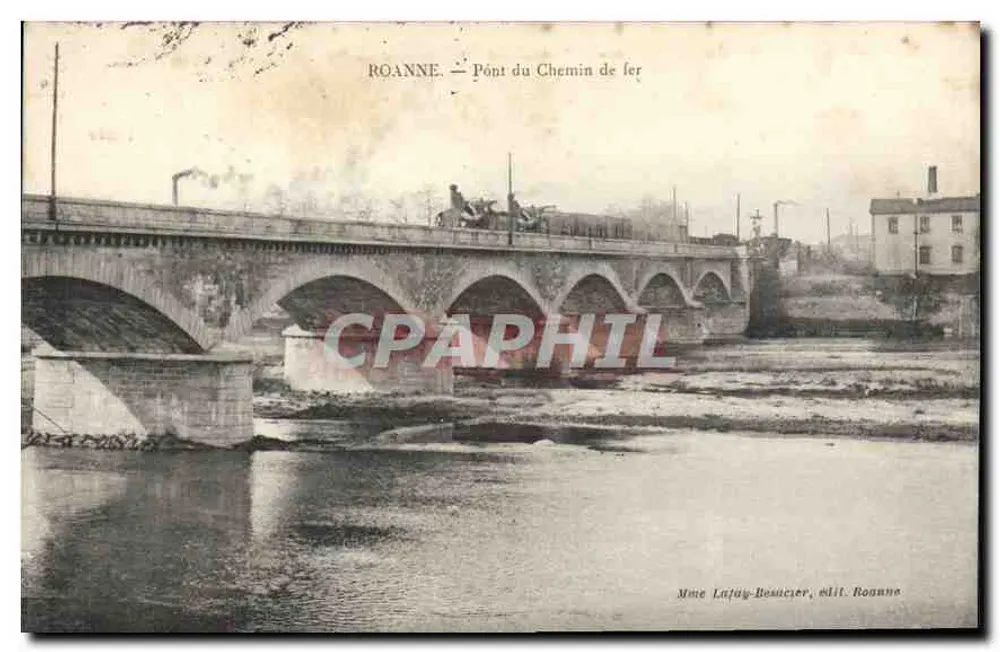 Roanne — Ponte do Caminho de Ferro — Mme Lafay-Boucier, editora Roanne - Frente