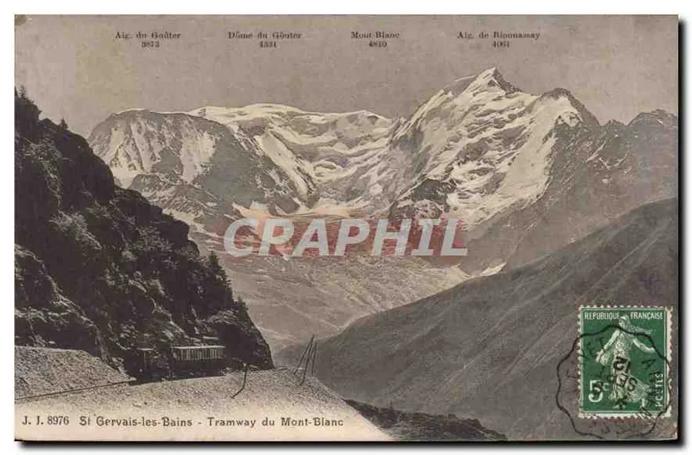 Vista do Tramway do Mont-Blanc em Gervais-les-Bains — Julien frères, Fot. Editores, Genebra - Frente
