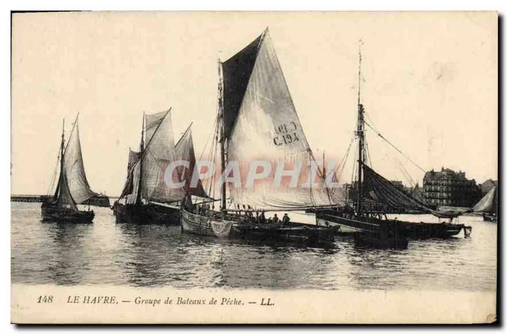 Le Havre — Gruppo di Barche da Pesca — LL. n°148 - Recto