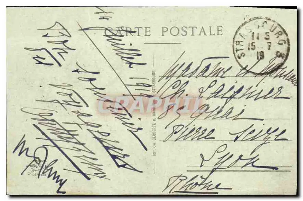 Strasbourg — Cour do Corvo (Raven's Court-Yard) — Editor C. Bergeret, n° 702 - Verso