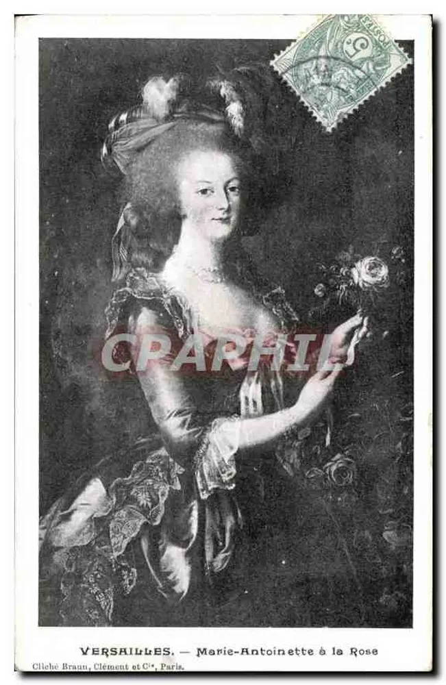 Versalles — Marie-Antoinette con la Rosa — Cliché Braun, Clément et Cie, París - Anverso