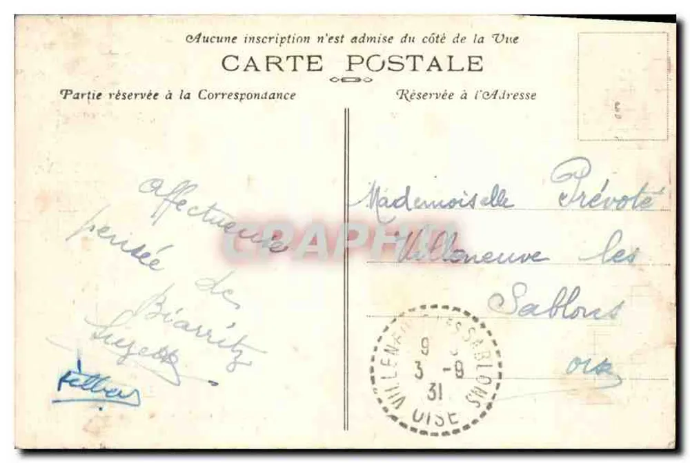 Biarritz (B.-P.) — Ansicht des Fischereihafens und seines Eingangs — Phototypie Marcel Dolboy, Bordeaux - Rückseite