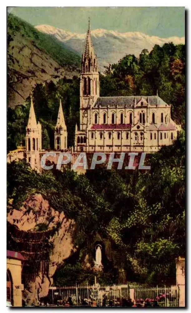 Lourdes — A Grotta e a Basílica — Édit. P. Douarch - Frente