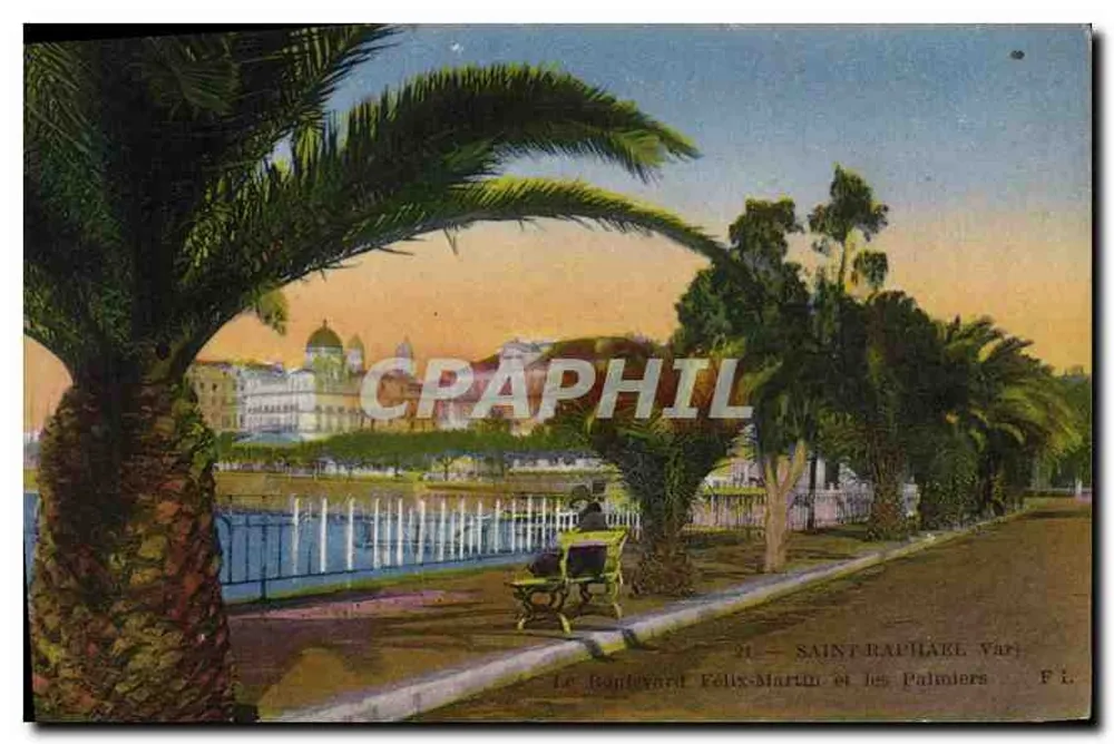 Boulevard Félix-Martin und die Palmen — Saint-Baphake, Var — F.L. - Vorderseite