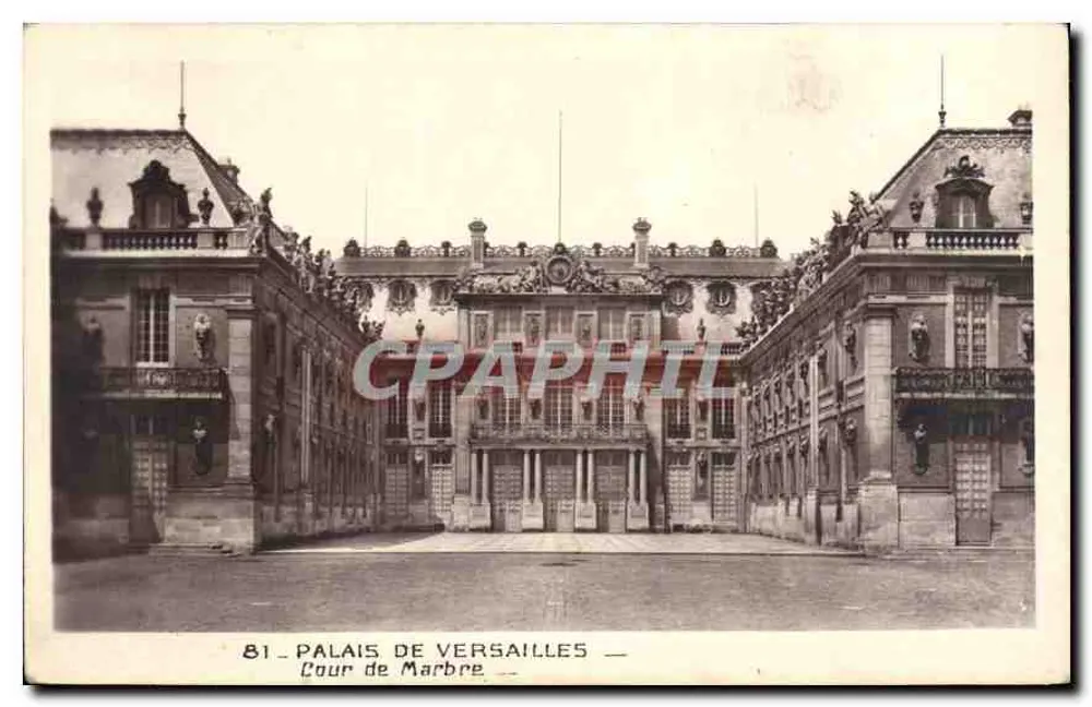 Palácio de Versalhes — Pátio de Mármore — Edição dos Museus Nacionais, Paris, n°81 - Frente