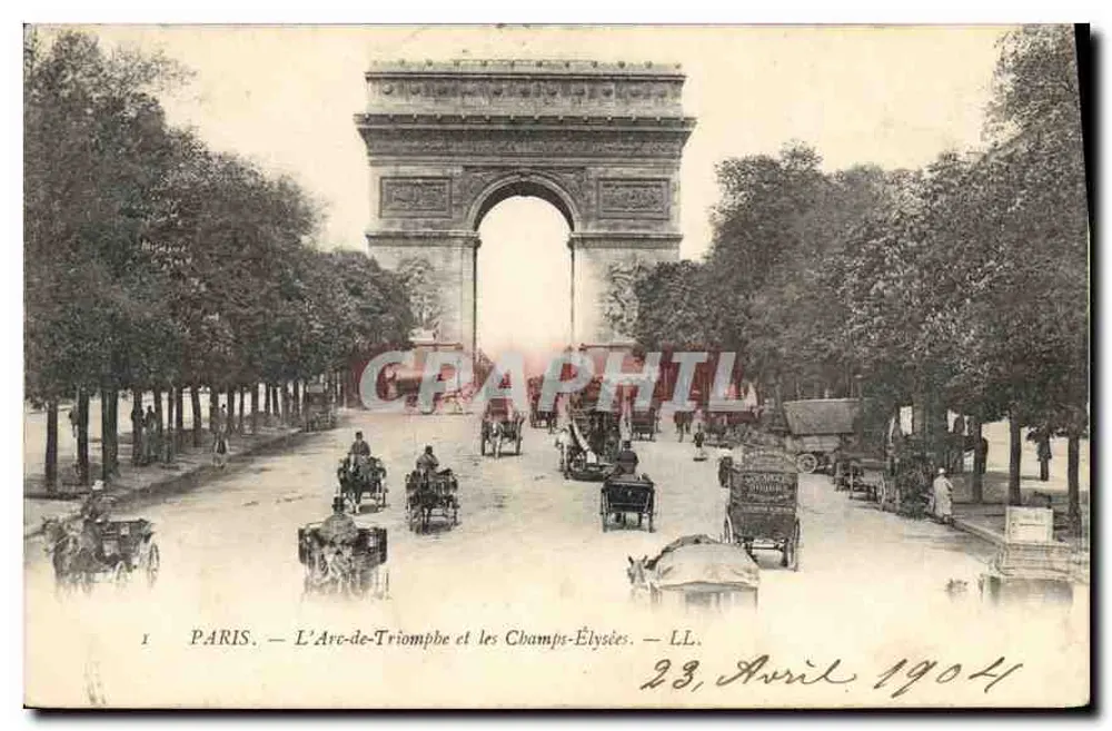 पेरिस। — ट्रियंफ के वलय और चैम्प्स-एलिसीज़। — LL। — 23 अप्रैल 1904 - आगे