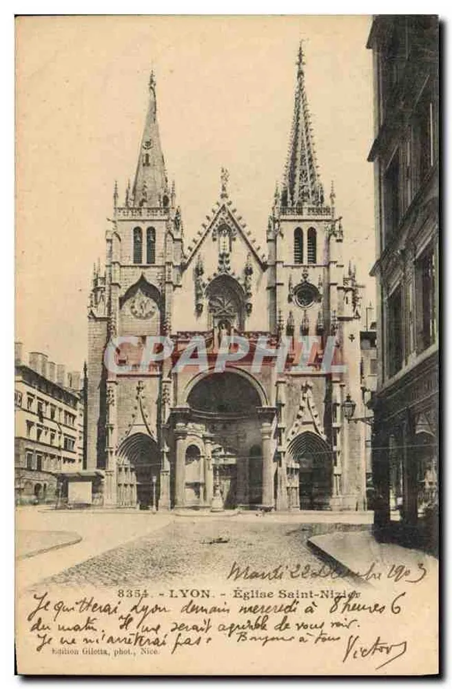 Lyon - Igreja de São Nizier — Edição Giletta, Nice, n° 8354 - Frente