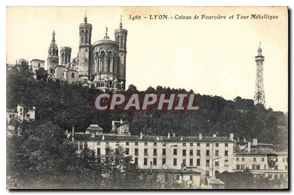 Lyon - Coteau de Fourvière und Tour Métallique — anonymer Verlag, Nr. 5466 - Vorderseite