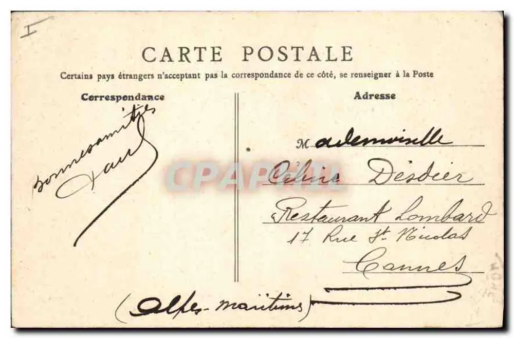 Lyon - Rathaus, Place de la Comédie — B. F., PARIS, n° 740 - Rückseite