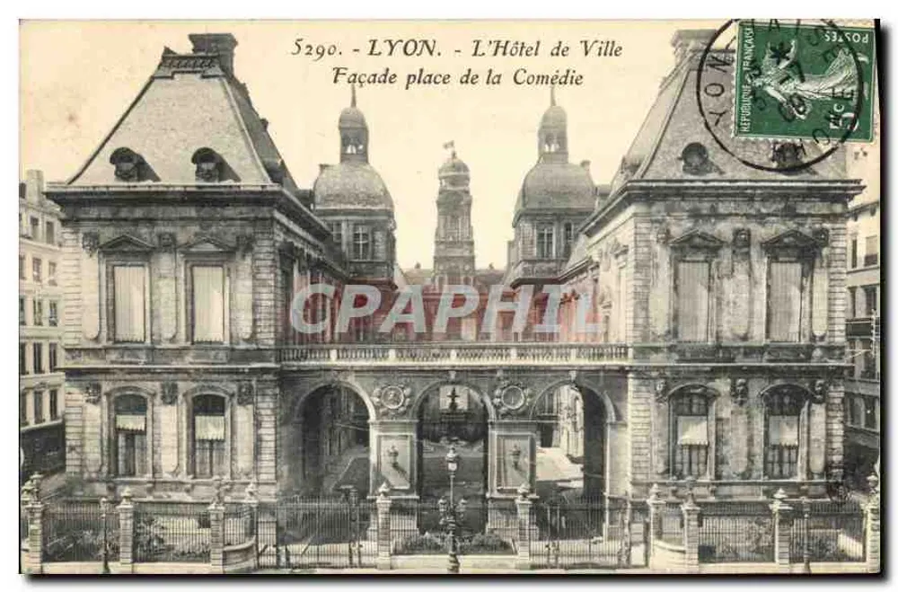 LYON - Das Rathaus - Fassade der Place de la Comédie - anonymer Verlag, Nr. 5290 - Vorderseite