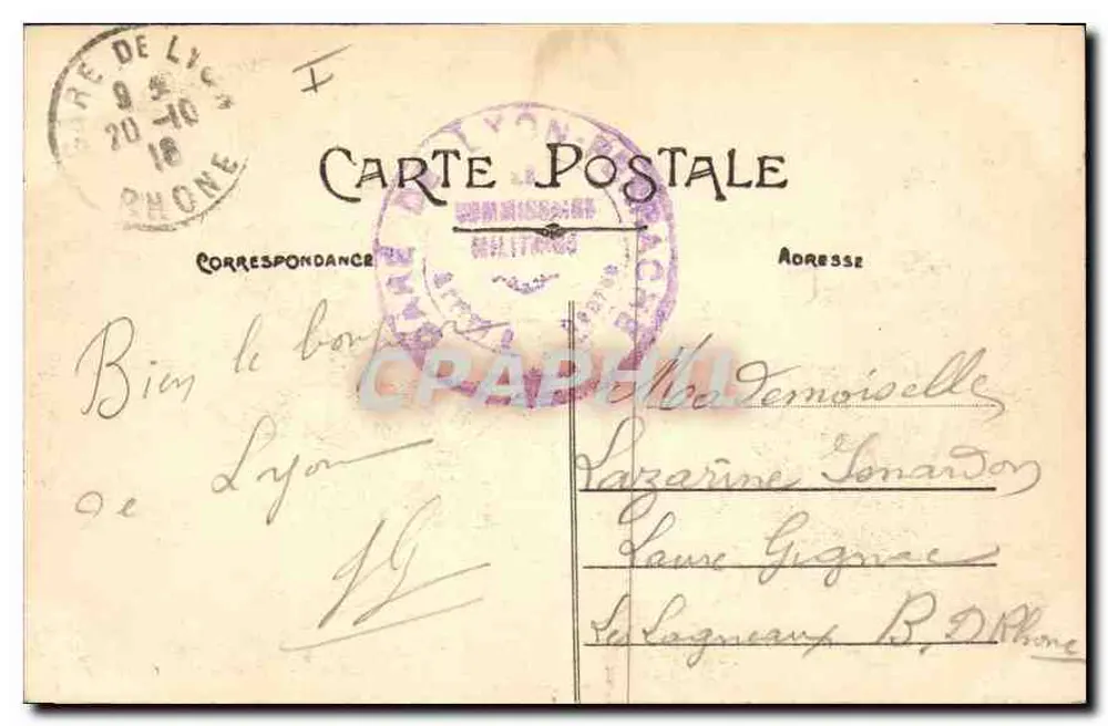 LYON — Praça dos Terreiros — E. R. n° 308 - Verso