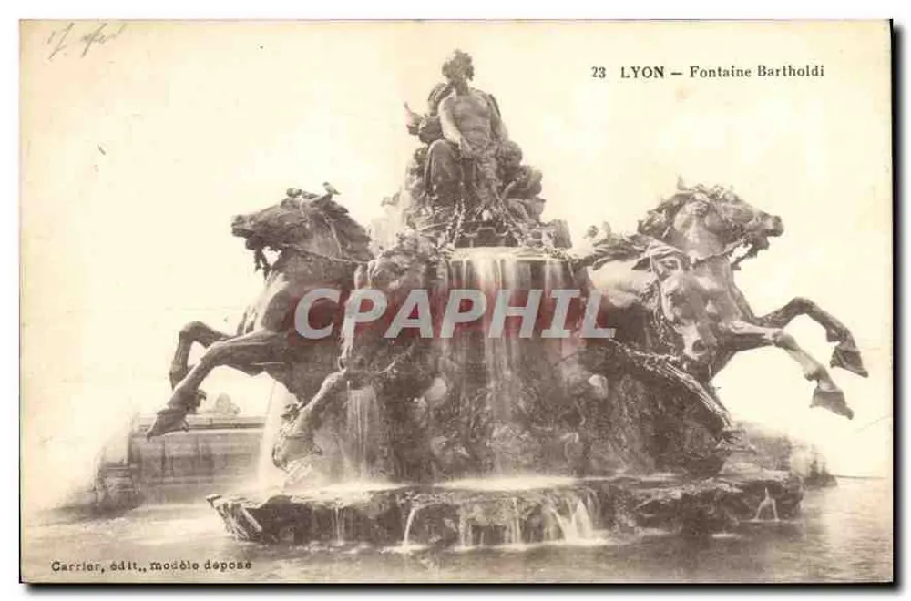 LYON — Fontaine Bartholdi — Carrier, édit., modelo depositado - Frente