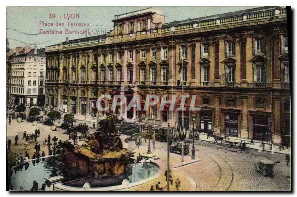 Lyon - Place des Terreaux - Fontäne Bartholdi - Vorderseite