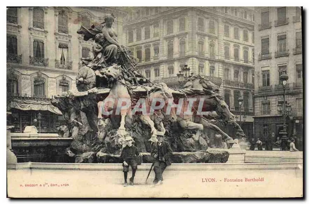 LYON - Fontaine Bartholdi — H. Grigout & Cie, Editora, Lyon - Frente
