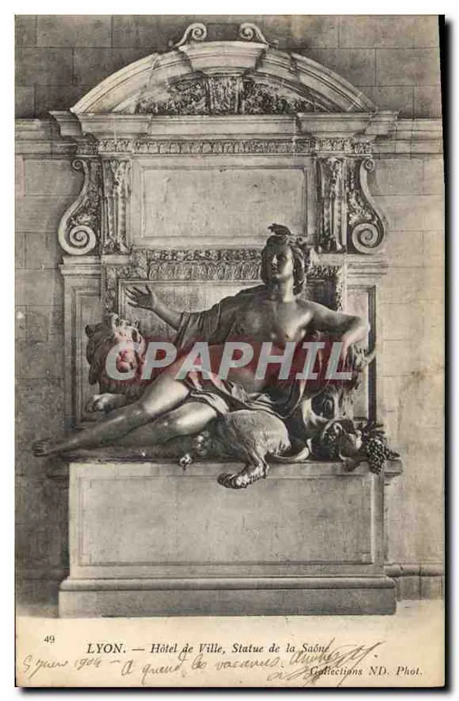 LYON — Hotel de Ville, Estátua da Saône — Coleções ND. Fot. n°49 - Frente