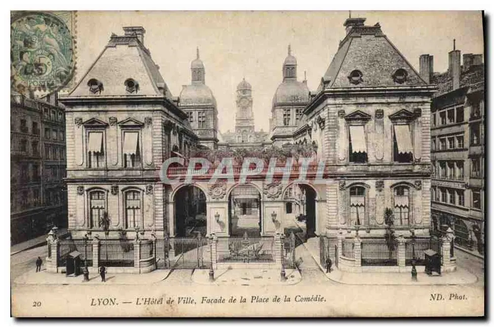LYON — Das Rathaus, Fassade der Place de la Comédie — ND. Fot. - Vorderseite