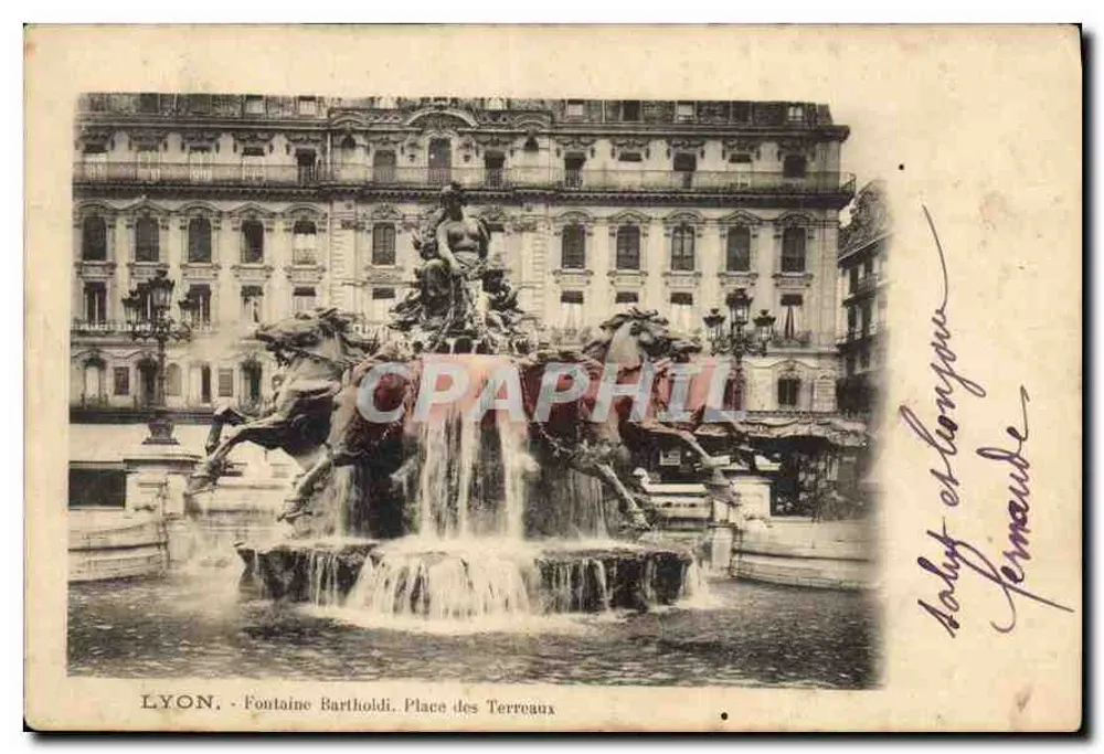 LYON - Fontäne Bartholdi. Place des Terreaux - Vorderseite