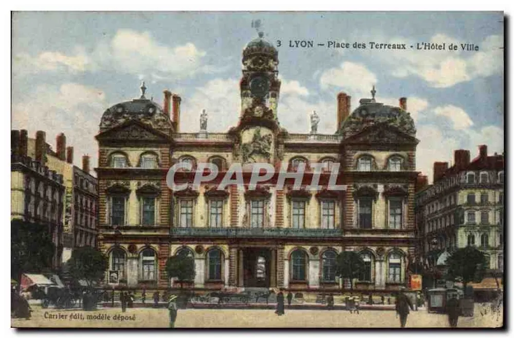 LYON — Place des Terreaux — Das Rathaus - Vorderseite