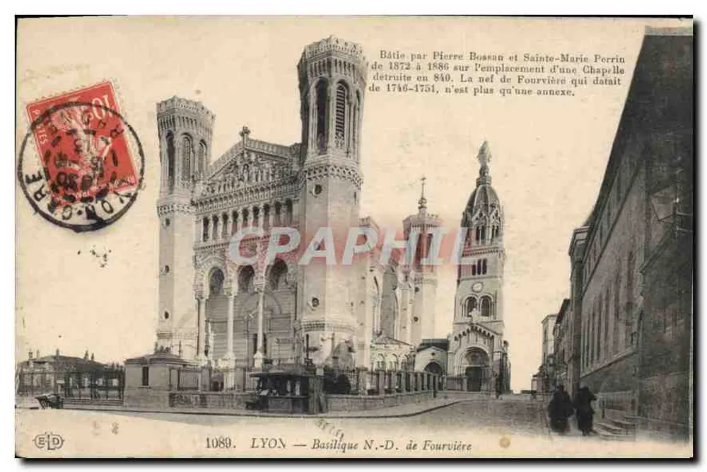 LYON — Basílica N.-D. de Fourvière — Editor E.P.D., n° 1089 - Frente