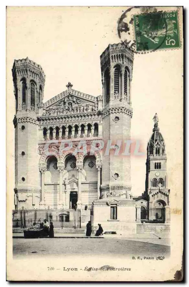 Lyon - A Igreja de Fourvières — B. F., Paris, n° 720 - Frente