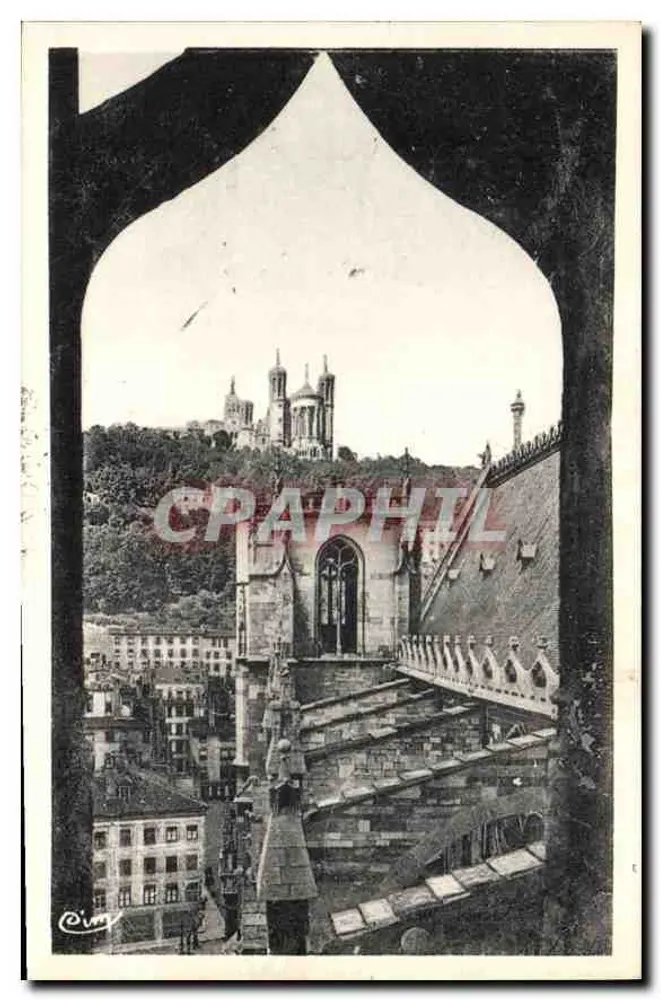 Fourvière von der Kathedrale Saint-Jean gesehen — Lyon — Verlag C. V. M. - Vorderseite