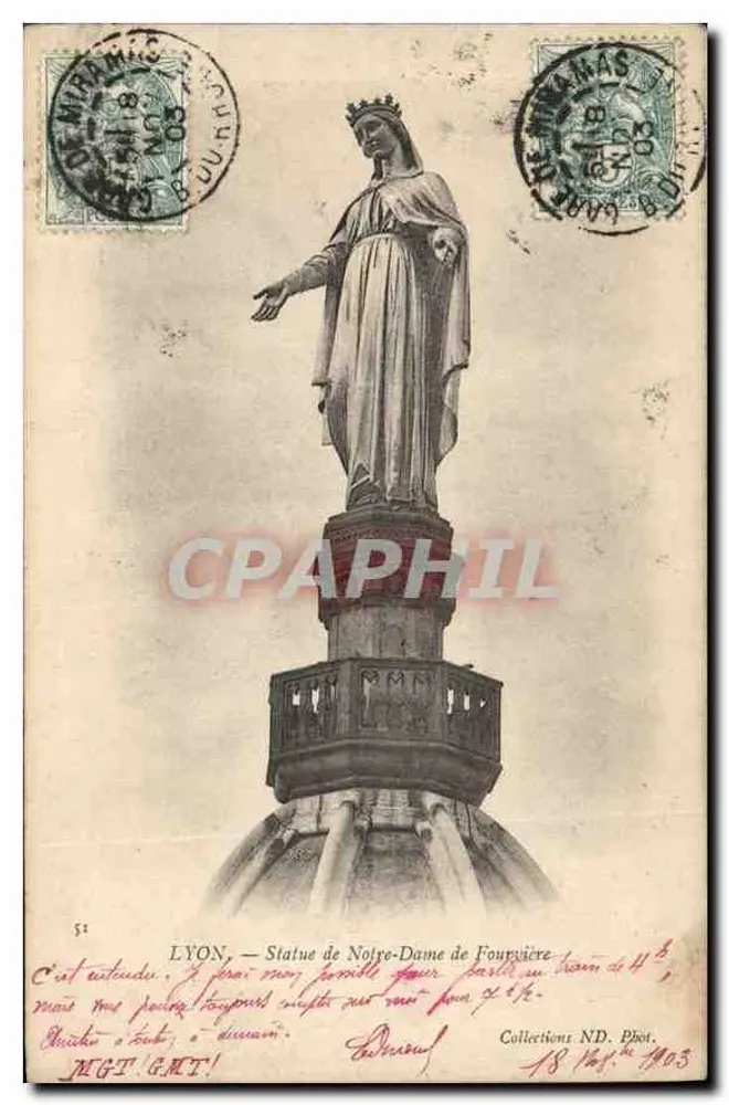 LYON — Estátua de Nossa Senhora de Fourvière — Collections ND. Phot. - Frente