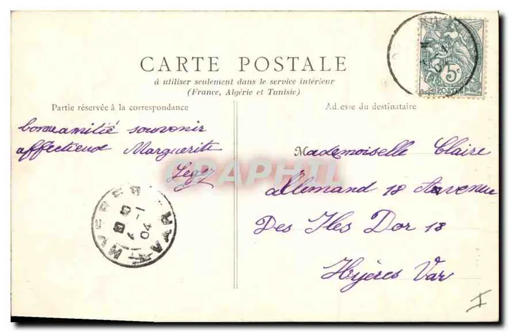 Lyon — A Torre Metálica — B. K., Paris, n° 875 - Verso