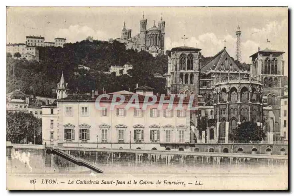 LYON — Die Kathedrale Saint-Jean und der Fourvière-Hügel — LL. - Vorderseite
