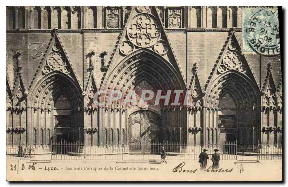 Lyon — Die drei Portale der Kathedrale Saint-Jean — Verlag: B. du Solome - Vorderseite
