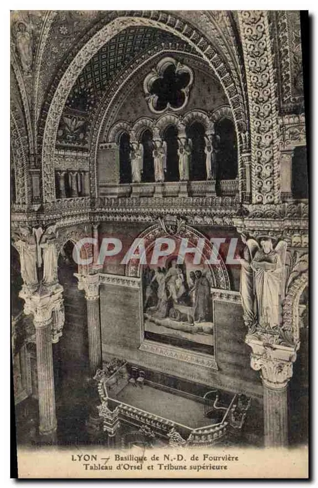 LYON — Basilika N.-D. de Fourvière — Gemälde von Orsel und Obertribüne - Vorderseite