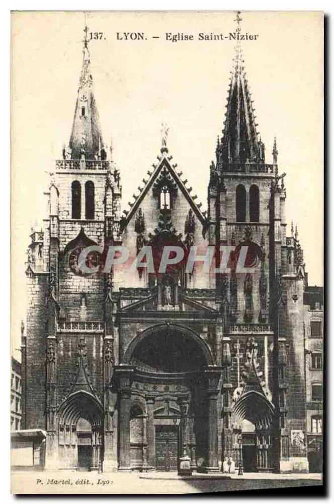 Lyon — Igreja de São Nizier — P. Martel, editor, Lyo - Frente