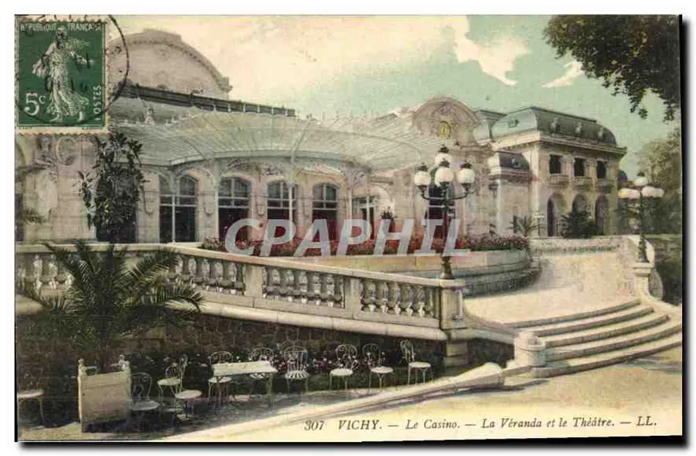 Vichy — Das Casino. — Die Veranda und das Theater — LL. — n° 307 - Vorderseite