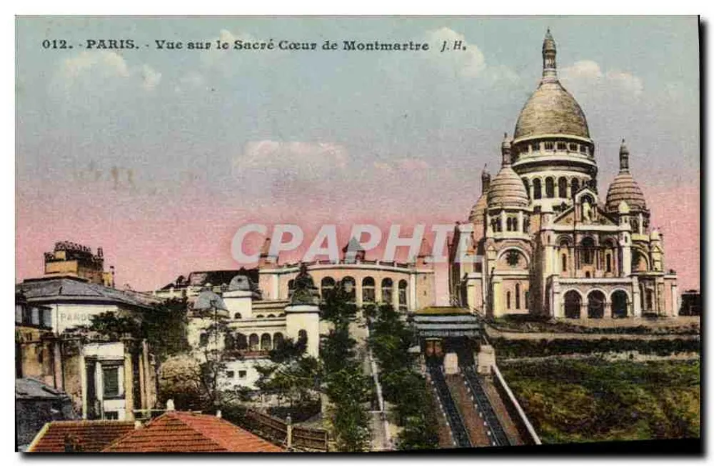 Paris - Ansicht des Sacré-Cœur von Montmartre — J.H. — n° 012 - Vorderseite