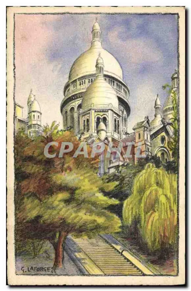 Sacre-Cœur de Paris — vista dos degraus — C. Laforgue 88 - Frente