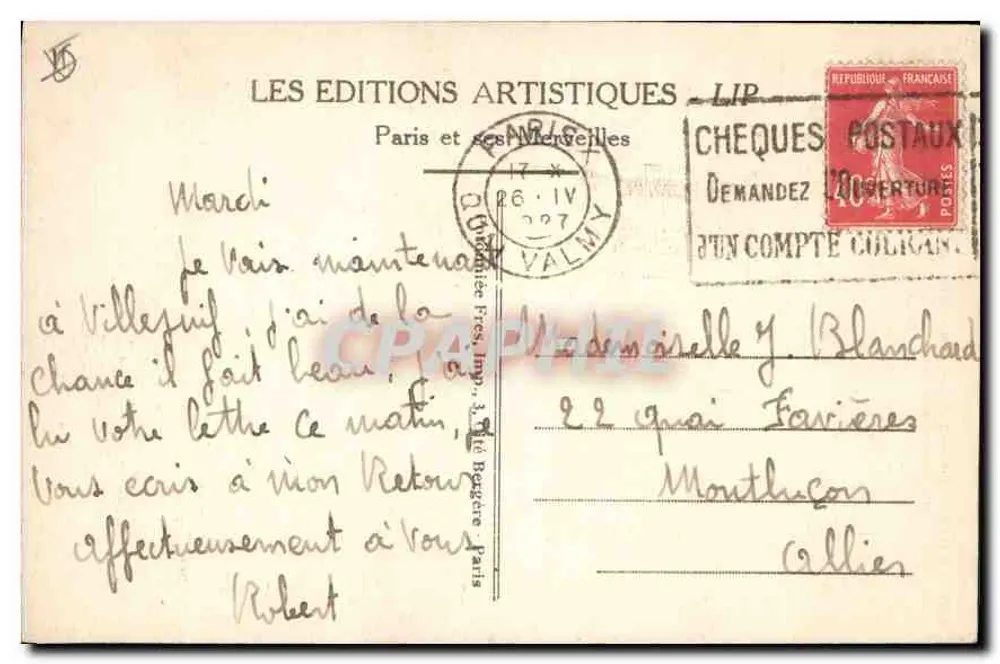 Paris - Der Sacré-Cœur von Montmartre und der Seilbahn — LIP, n°299 - Rückseite
