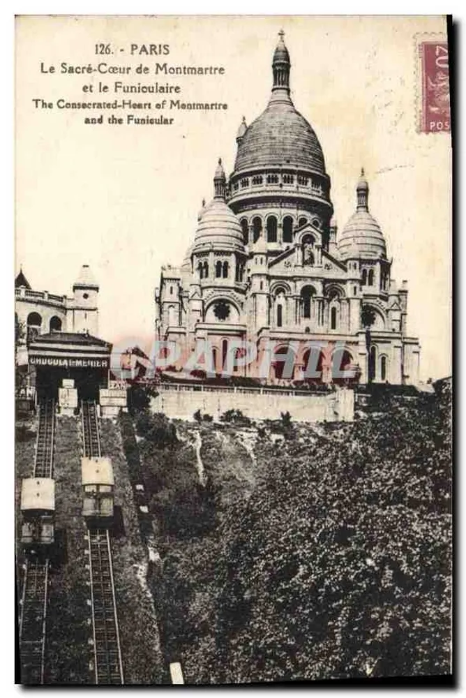 Paris — Der Sacré-Cœur von Montmartre und der Funicular — Unbekannter Verlag, Nr. 126 - Vorderseite