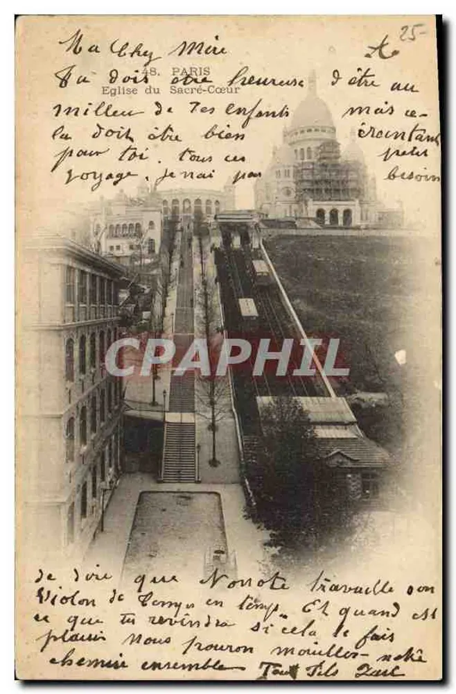 Igreja do Sagrado Coração — Paris — editor desconhecido, n° 48 - Frente