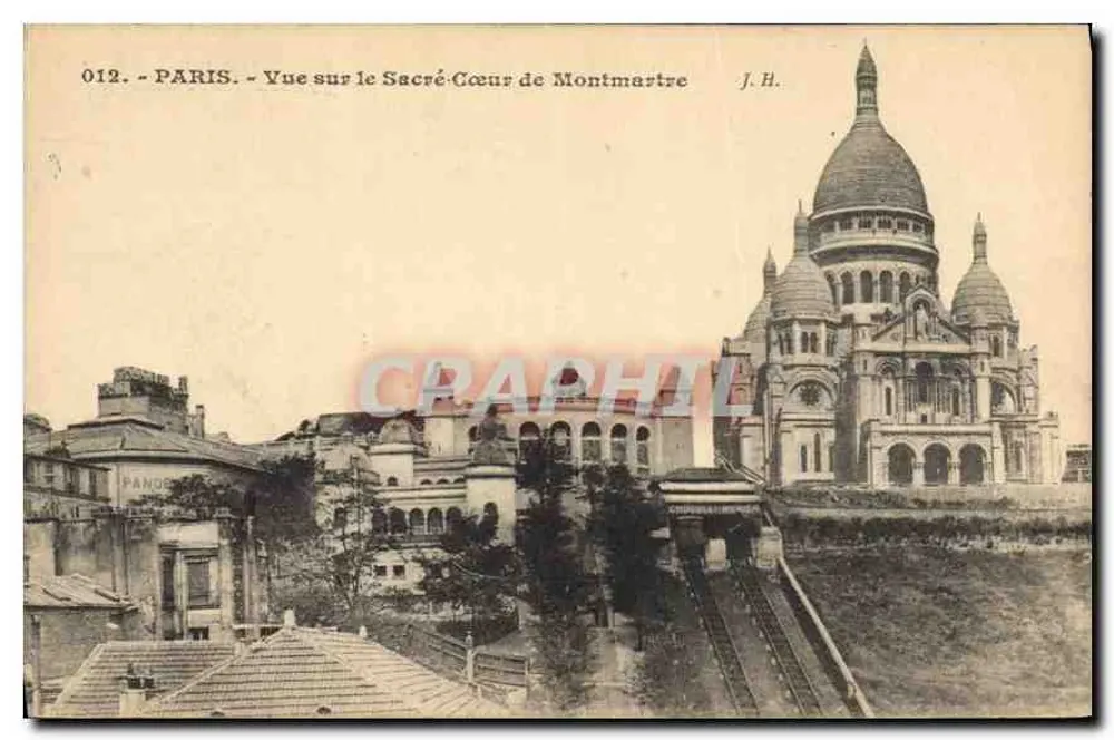 Paris - Ansicht des Sacré-Cœur von Montmartre — J.H. — Nr. 012 - Vorderseite