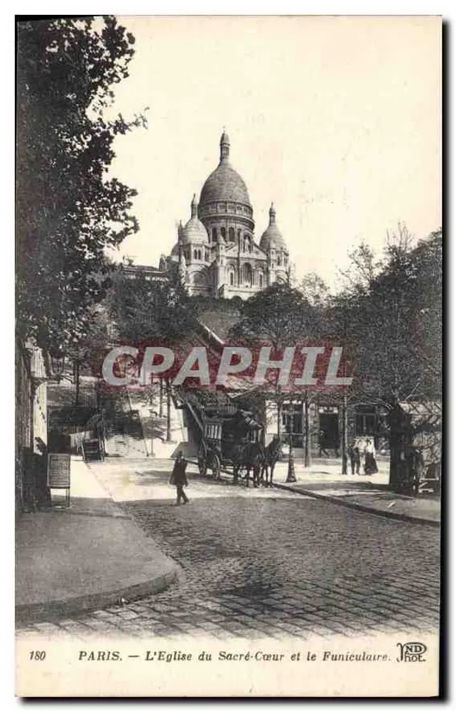 PARIS — Die Kirche des Heiligen Herzens und der Seilbahn — NDHOT, n°180 - Vorderseite