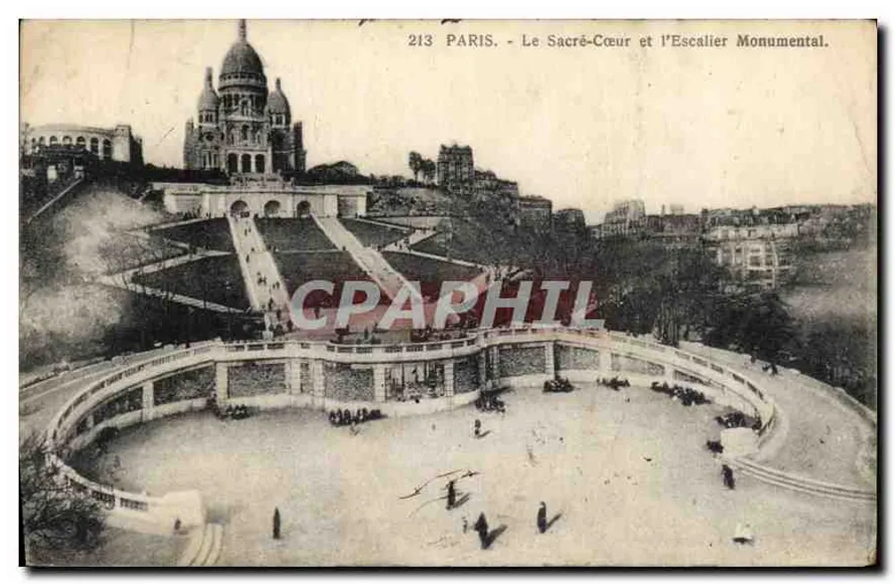Paris - Der Sacré-Cœur und die Monumentaltreppe — Verlag Phototypie 'La Belle' n°213 - Vorderseite