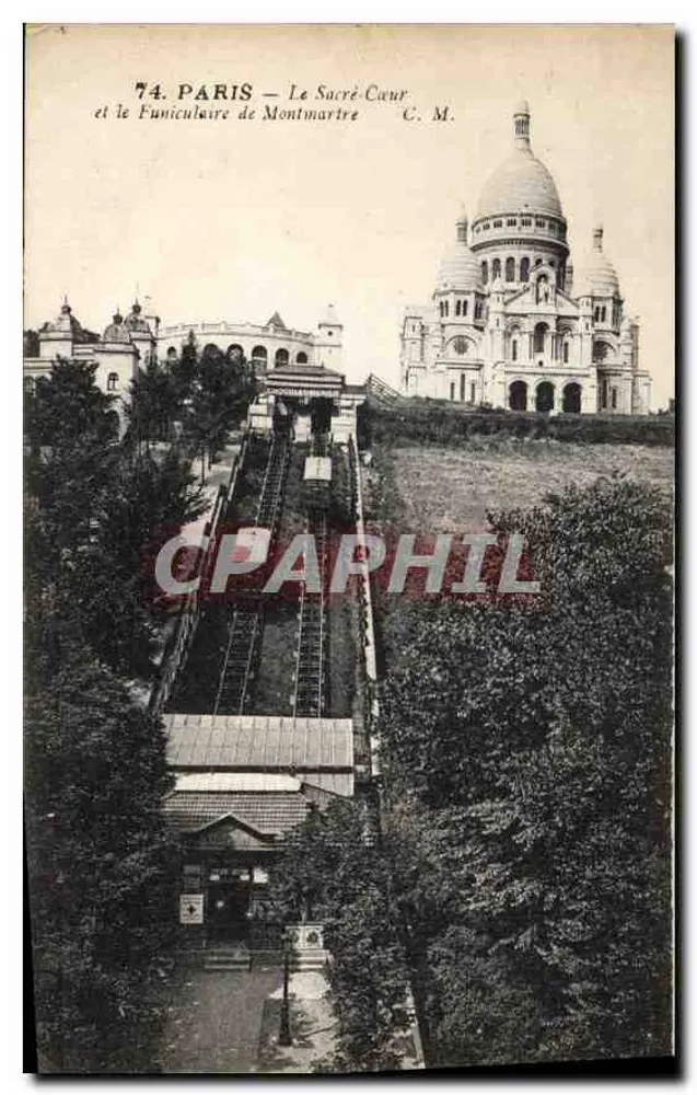 Paris — Der Sacré-Cœur und der Montmartre-Funicular — C. M. - Vorderseite