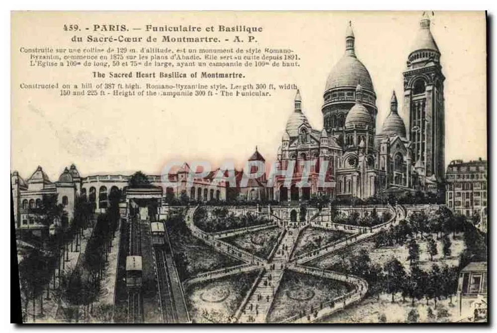 Paris — Seilbahn und Basilika des Heiligen Herzens — A. P. n° 459 - Vorderseite