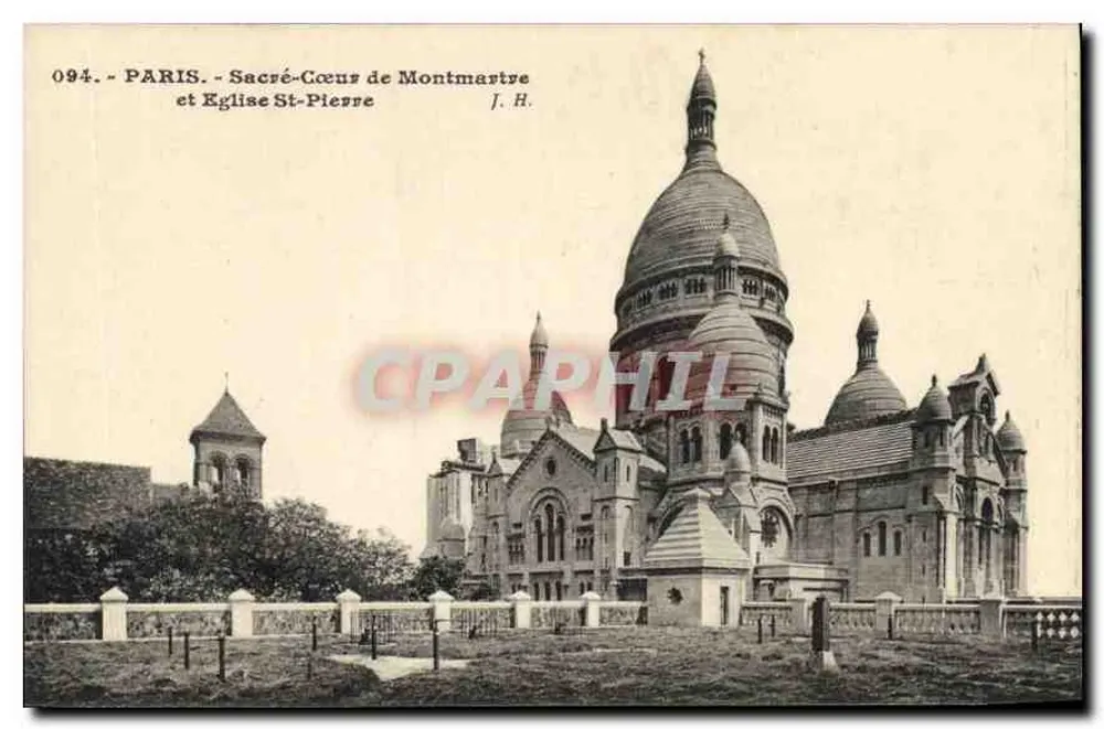 Paris - Sacré-Cœur de Montmartre und Église Saint-Pierre — J. H. — n° 094 - Vorderseite